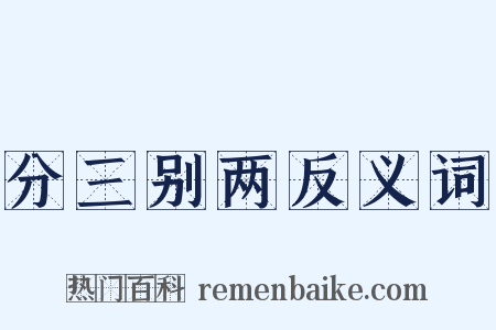 分三别两反义词是什么意思的图片